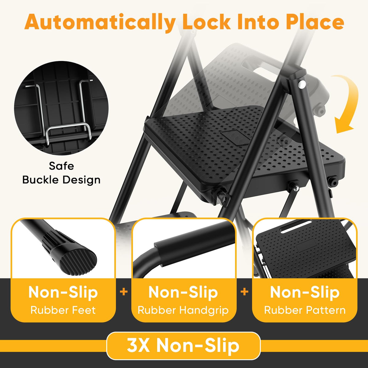 Two Step Ladder with Safety Lock F822