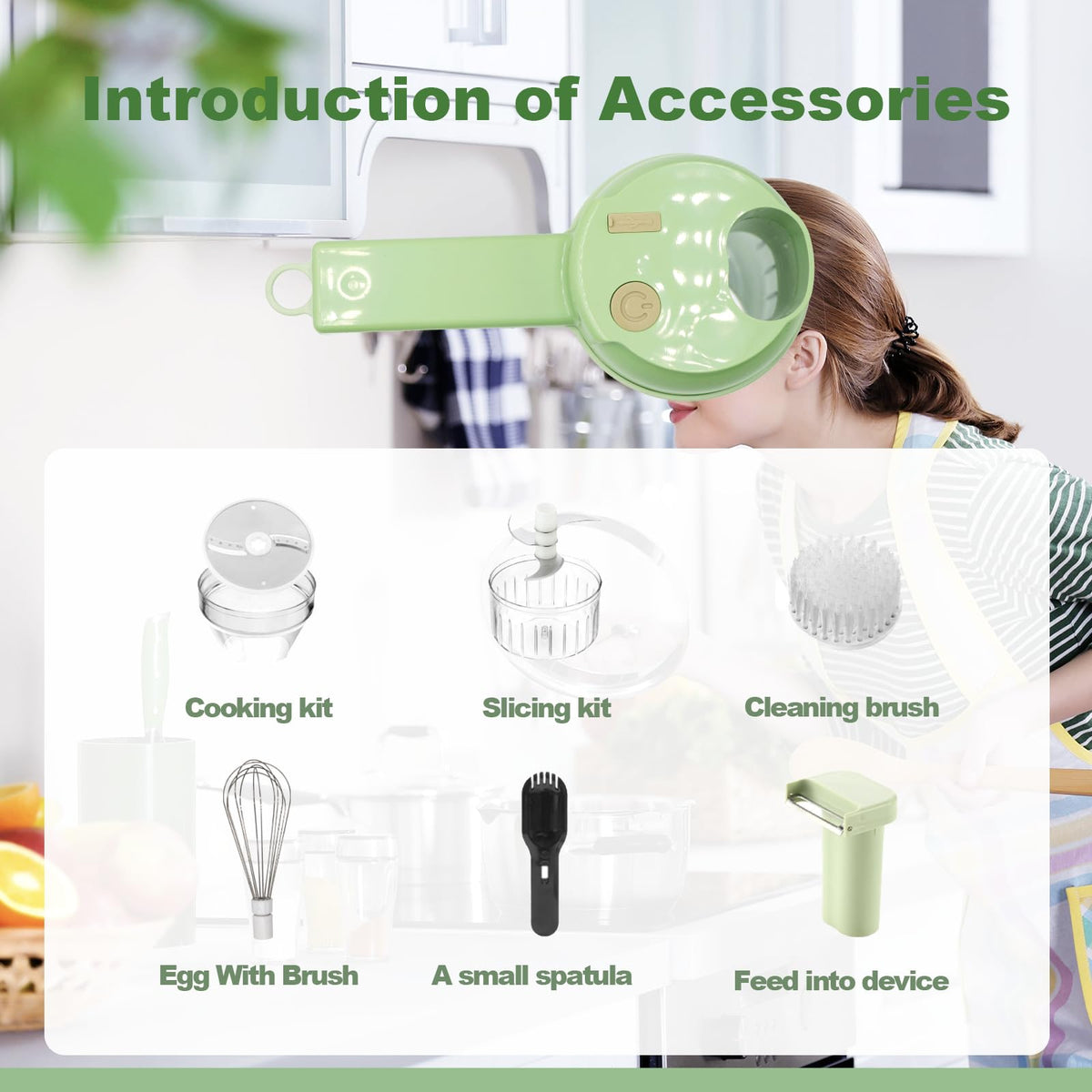 Portable Wireless Electric 4-in-1 Vegetable Cutter Set R427189