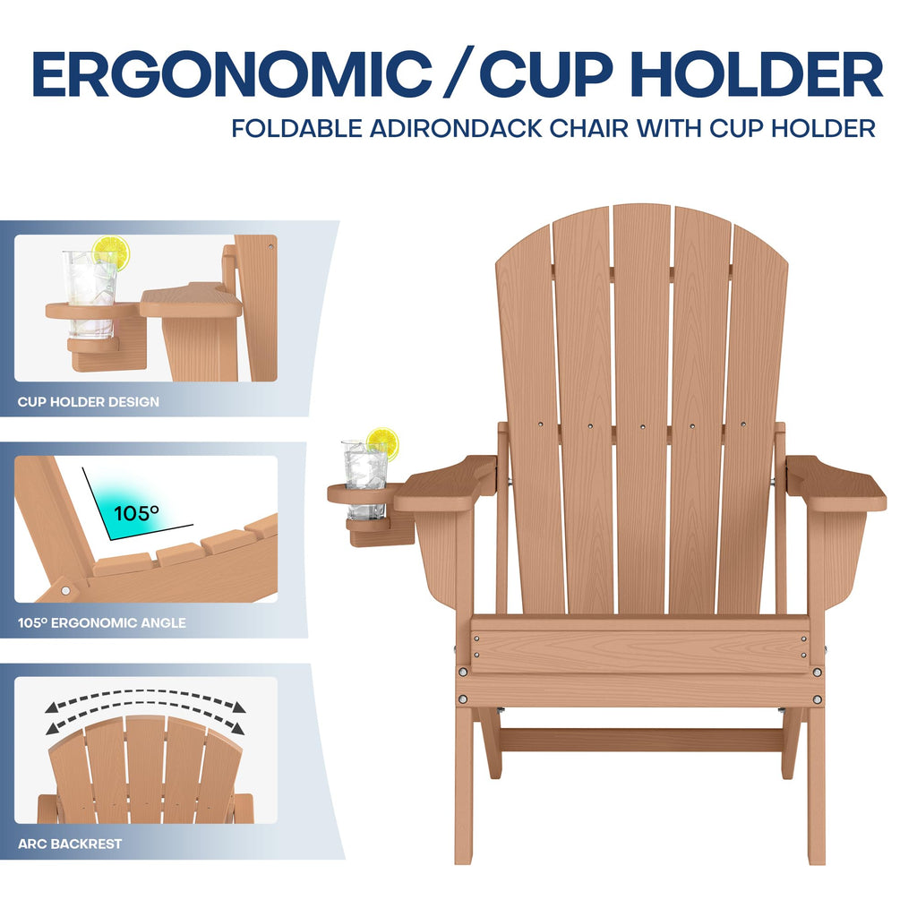 Adirondack Chair Set of 2 with Cup Holders & Table L2422
