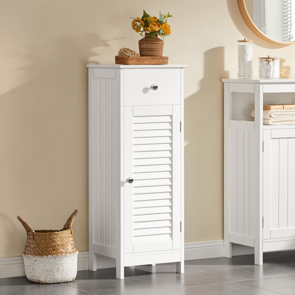 White Bathroom Storage Cabinet with Drawer U264