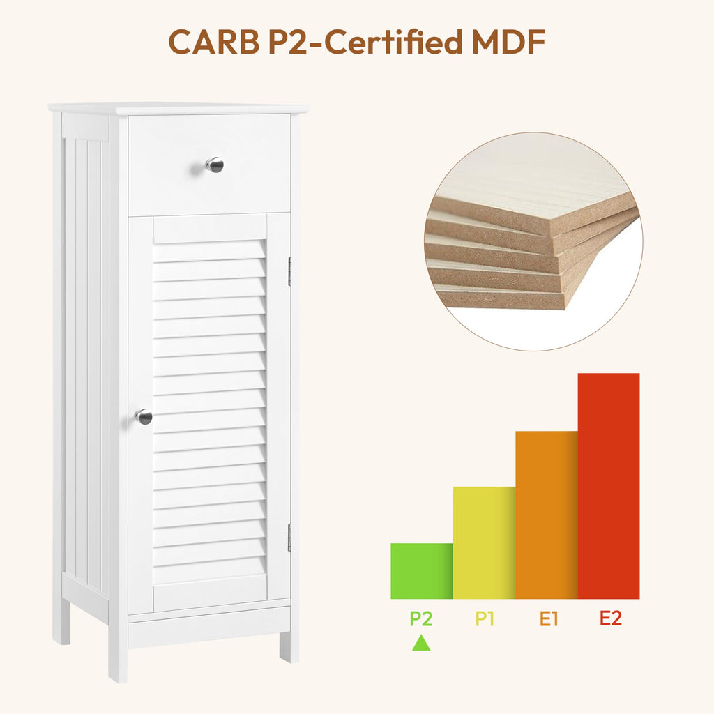 White Bathroom Storage Cabinet with Drawer U264