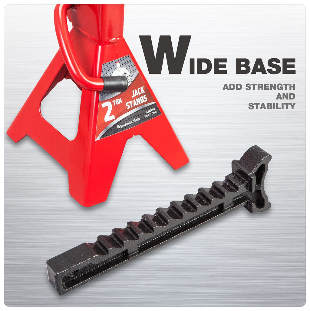 3 Ton Low Profile Aluminum and Steel Car Jack with Jack Stands, Red, 2 Pack D309