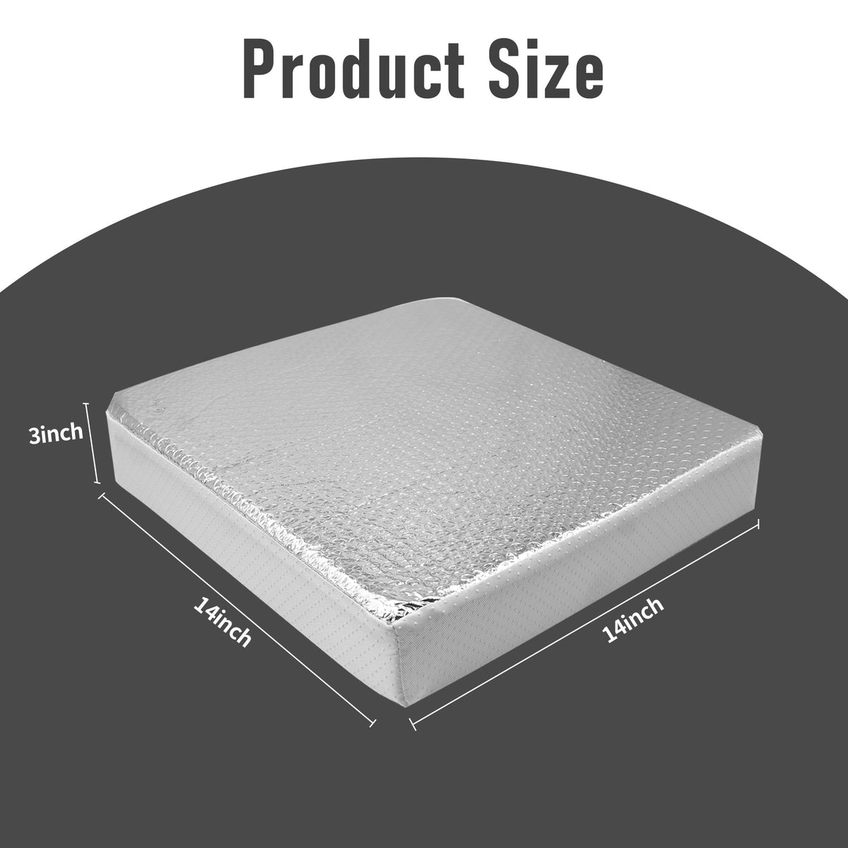 14″x14″x3″ RV Vent Insulator with Reflective Surface O21510