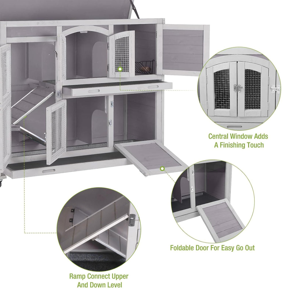 Rabbit Hutch with Plastic Tray D363