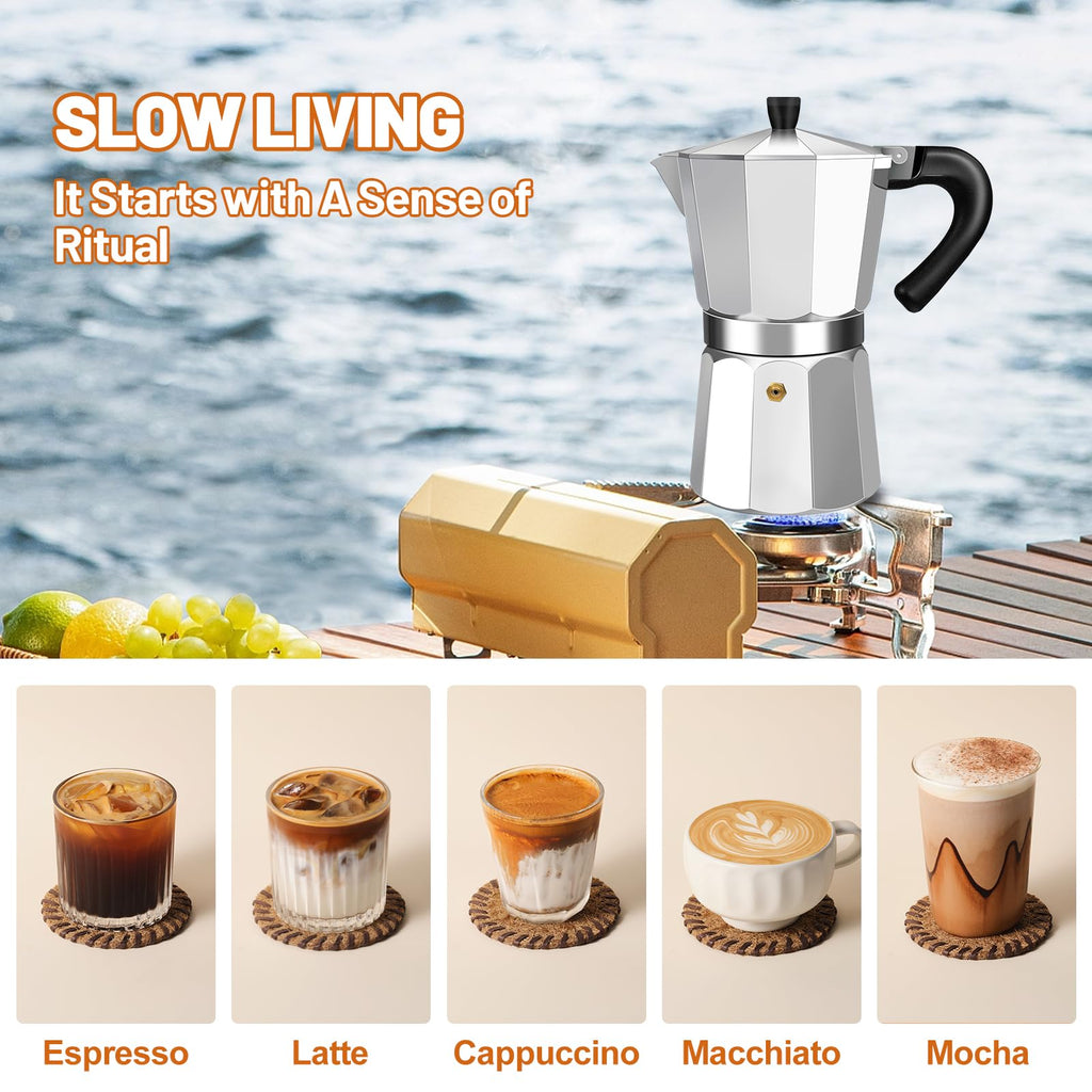 1-2 Cup Aluminum Stovetop Moka Pot Espresso Maker G691