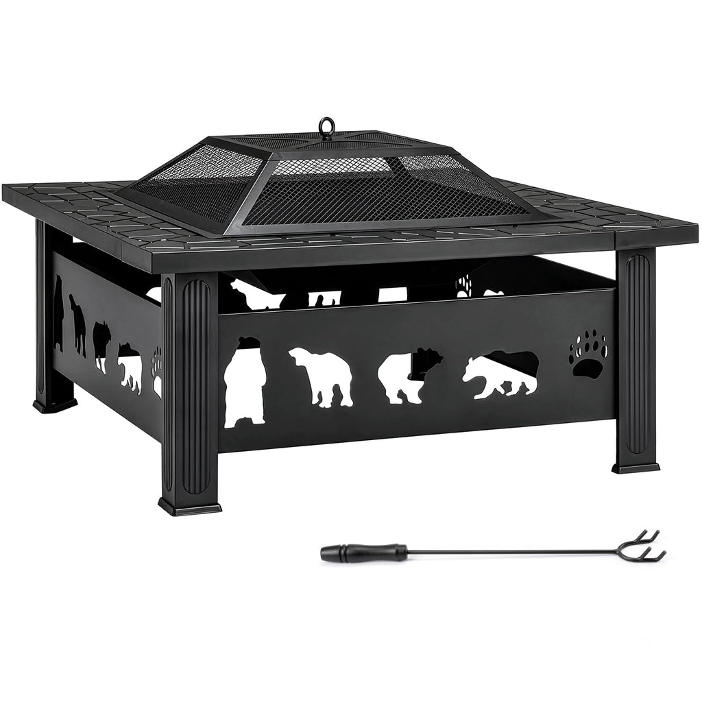 32" Outdoor Wood Burning Fire Pit Table V524