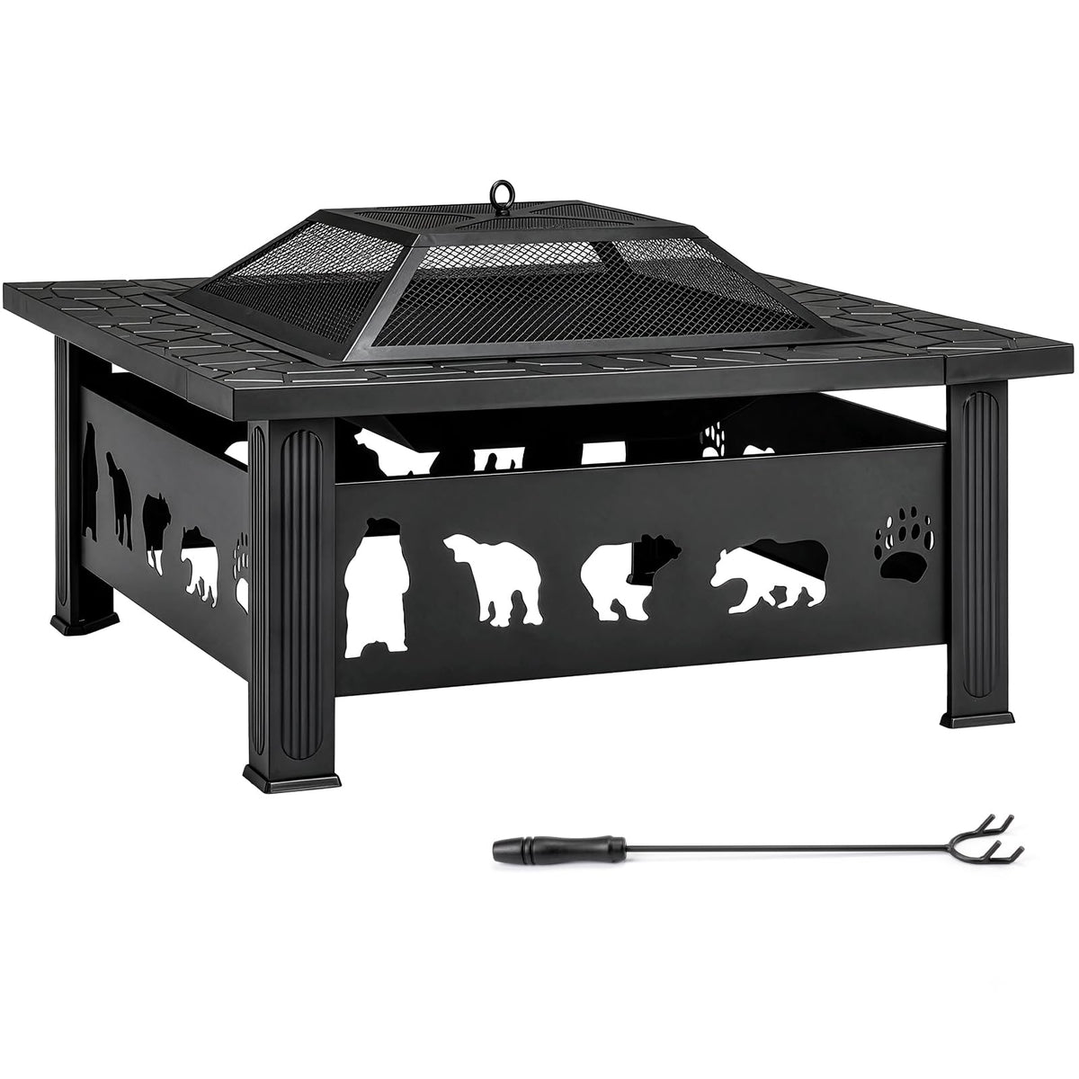 32" Outdoor Wood Burning Fire Pit Table V524