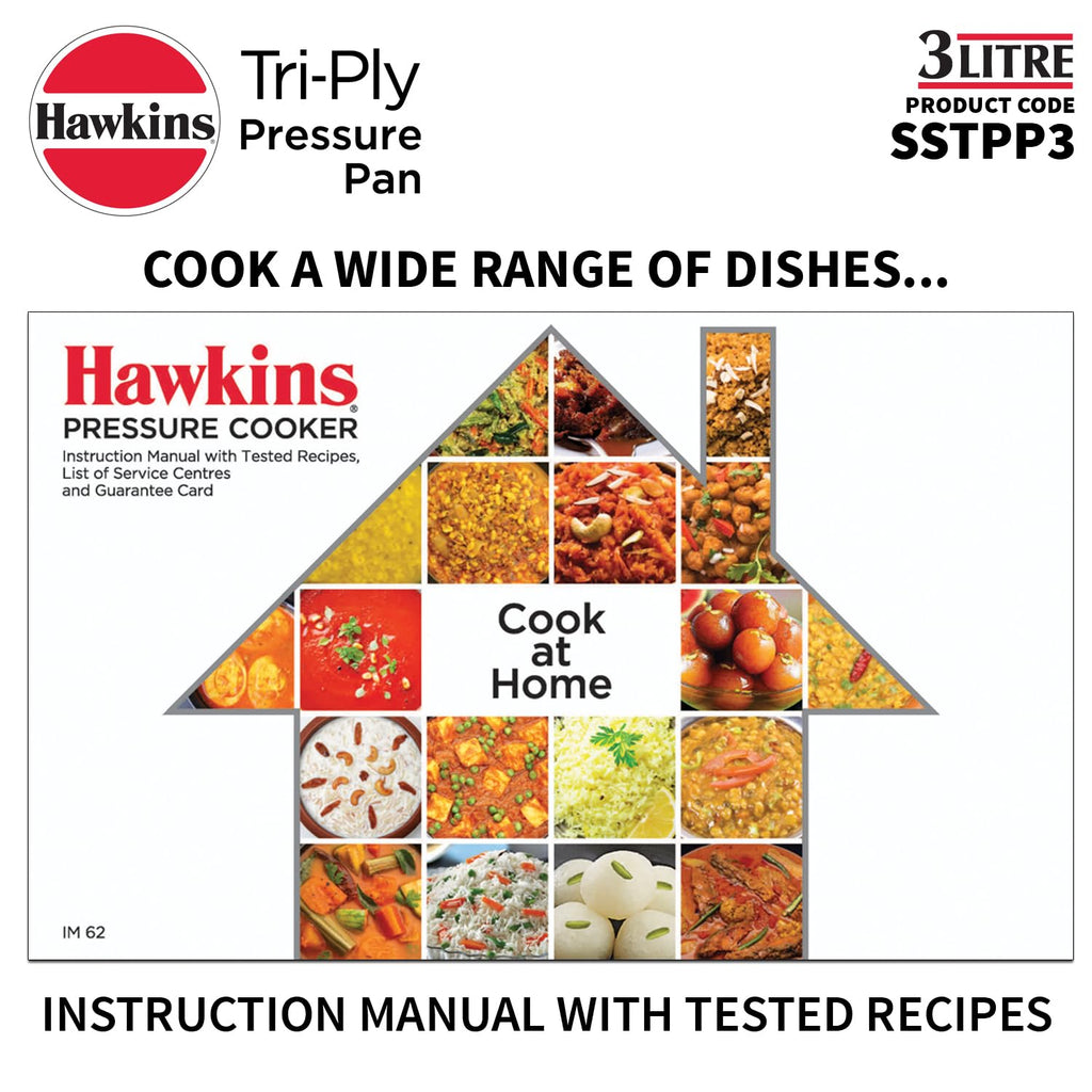 3 Litre Tri-Ply Stainless Steel Pressure Cooker O7342