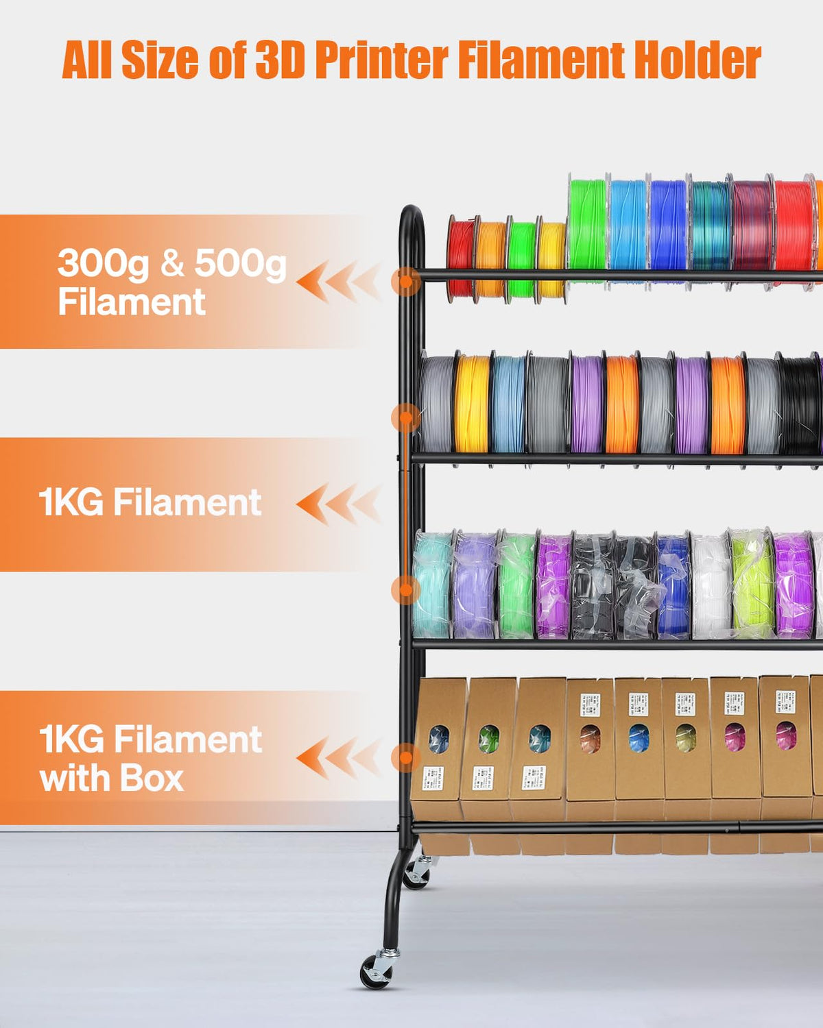 3D Printer Filament Storage Rack with Wheels A131984