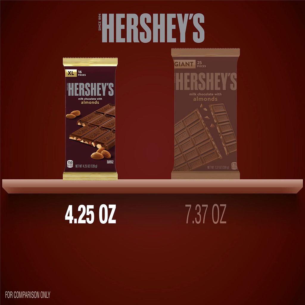 Milk Chocolate with Almonds Candy Bars, 4.25 oz, 12 ct Y908