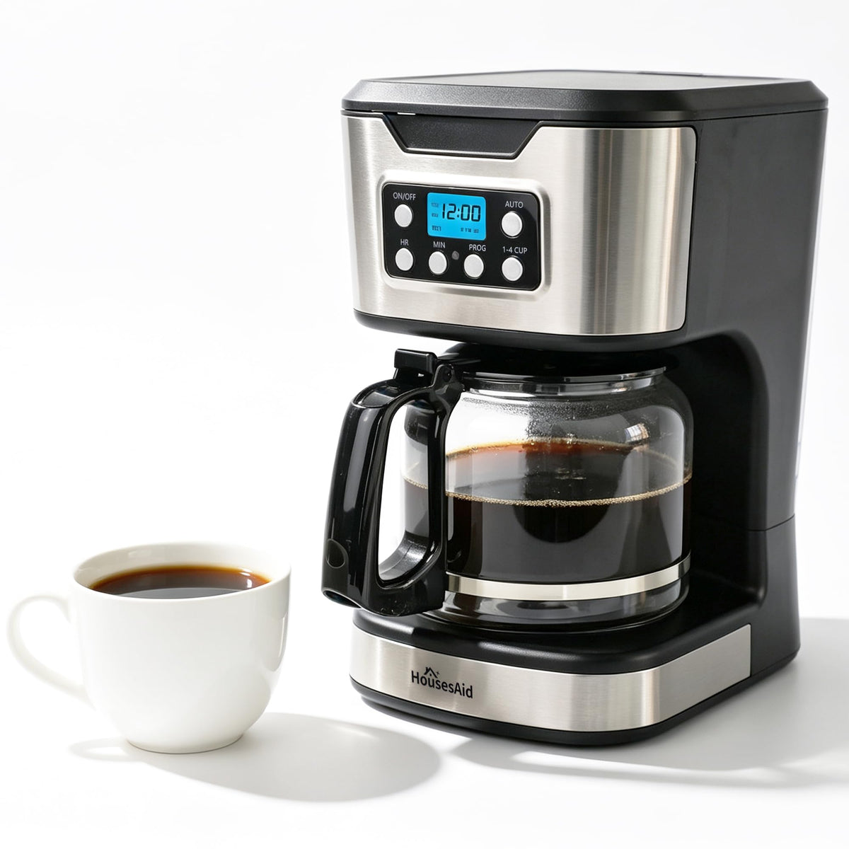 Black Stainless Steel Programmable Coffee Maker U370