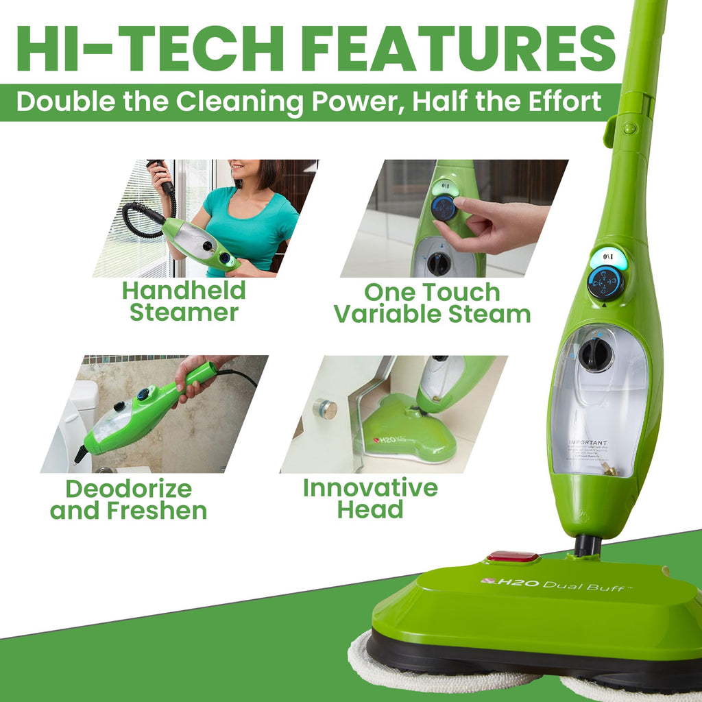 8 in 1 Handheld Steam Mop with 2 Washable Scrub Pads H194