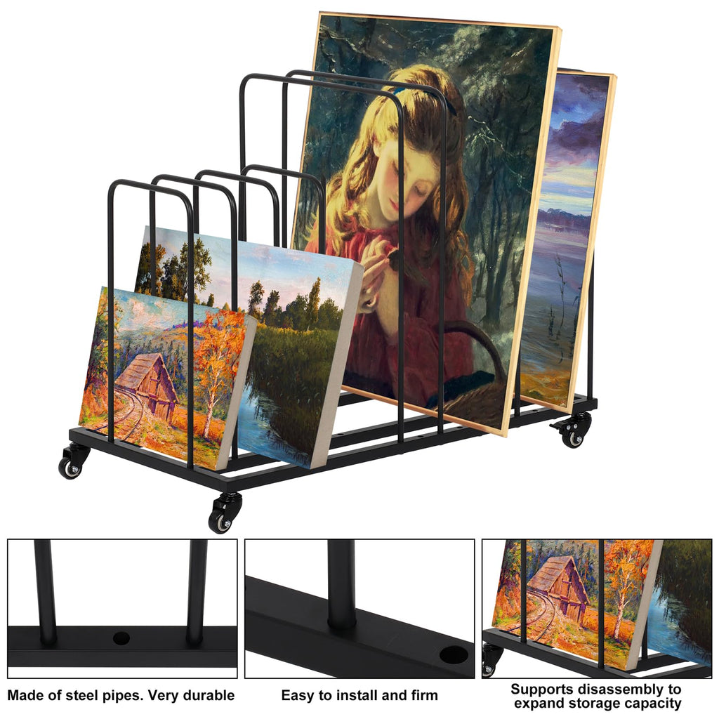 Art Canvas Storage Rack with Wheels I258519