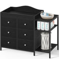 Black 6 Drawer Baby Dresser with Changing Table Top Z914622