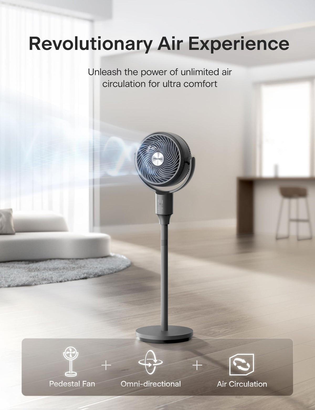 Grey Pedestal Fan I9469