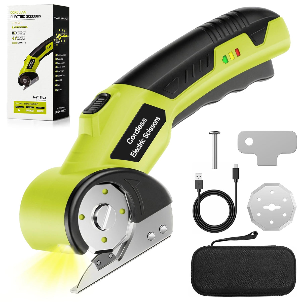 Cordless Electric Cutter with 2 Rotary Blades A9461
