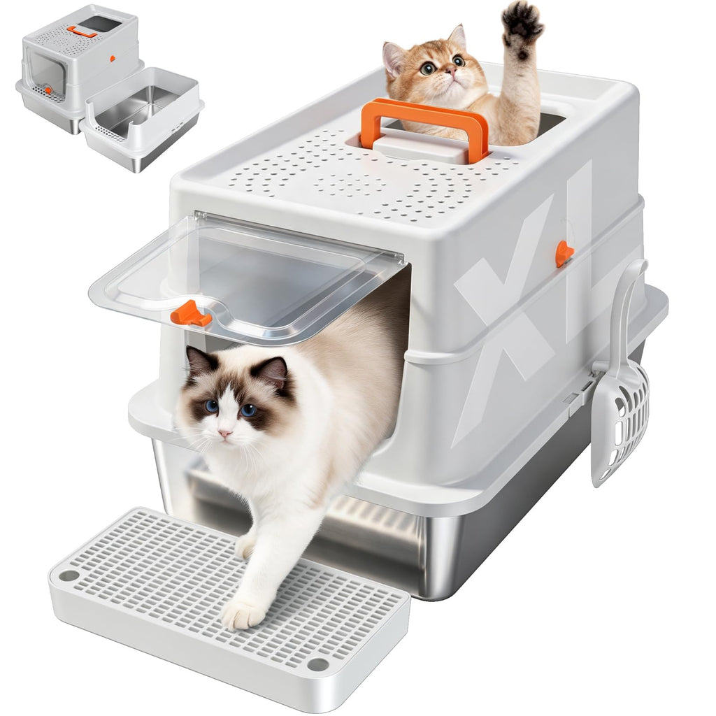 XL Stainless Steel Cat Litter Box J85636