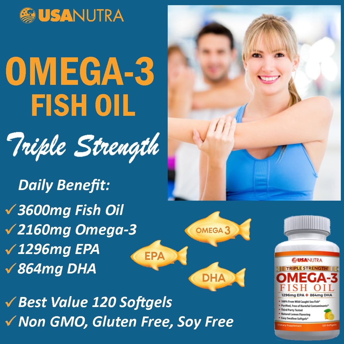 Omega-3 Fish Oil 3600mg with EPA and DHA A426070