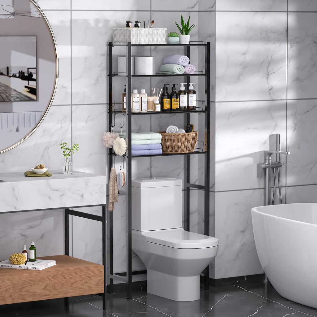4 Tier Over The Toilet Storage Rack Black I16330