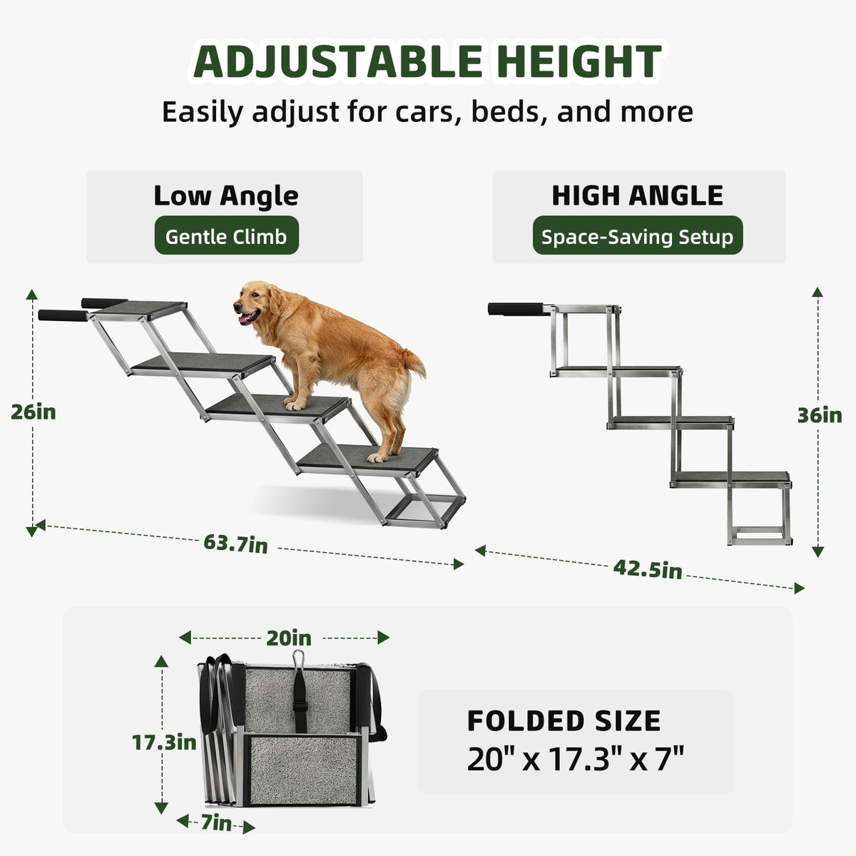 20'' Extra Wide 4-Step Aluminum Dog Stairs I277198