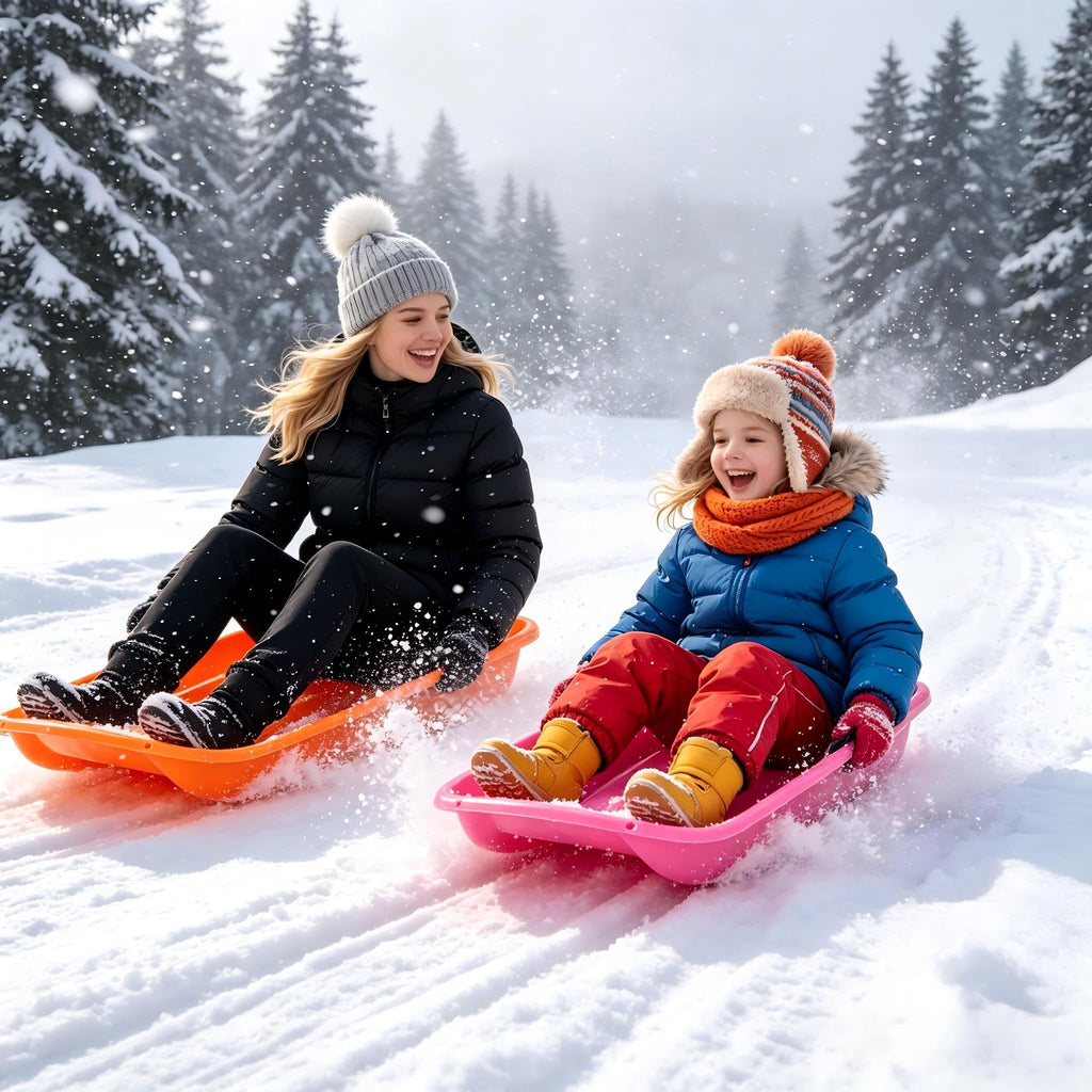 Plastic Snow Sleds with Pull Rope and Handles J6127