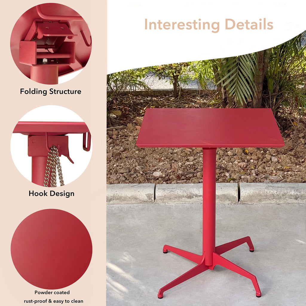 Square Folding Table, Indoor & Outdoor Iron Table T1471