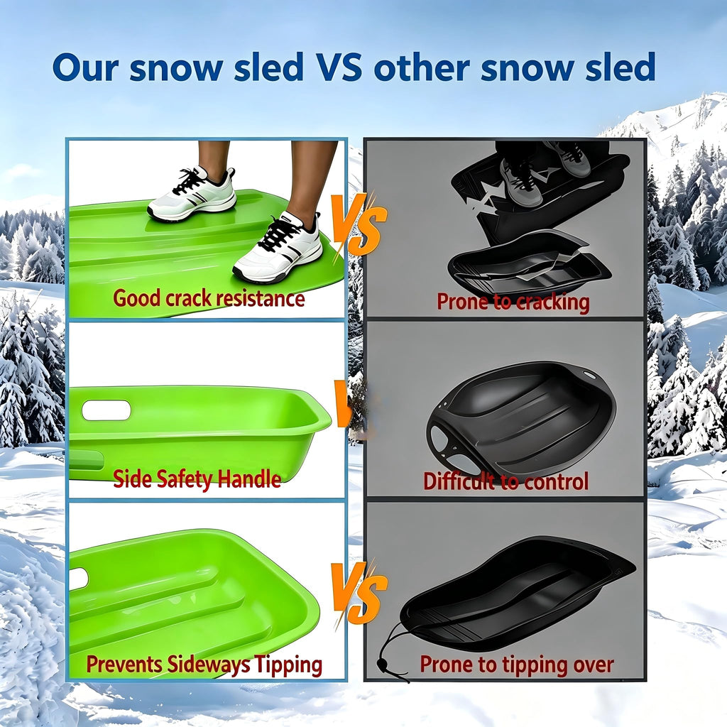 Plastic Snow Sleds with Pull Rope and Handles J6127