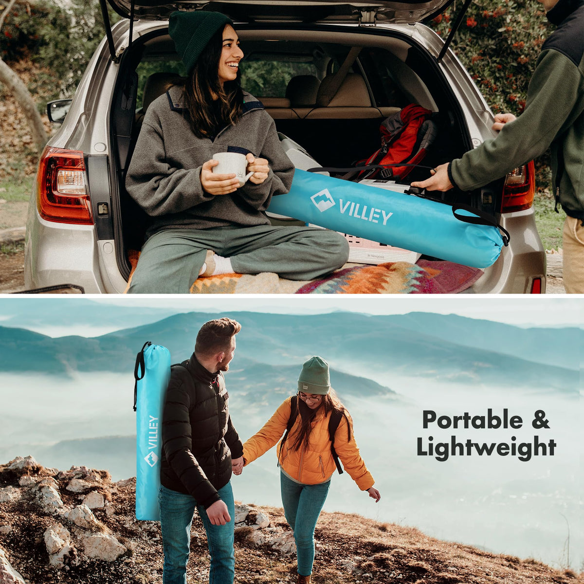 Folding Camping Table with 2 Cup Holders Y310865