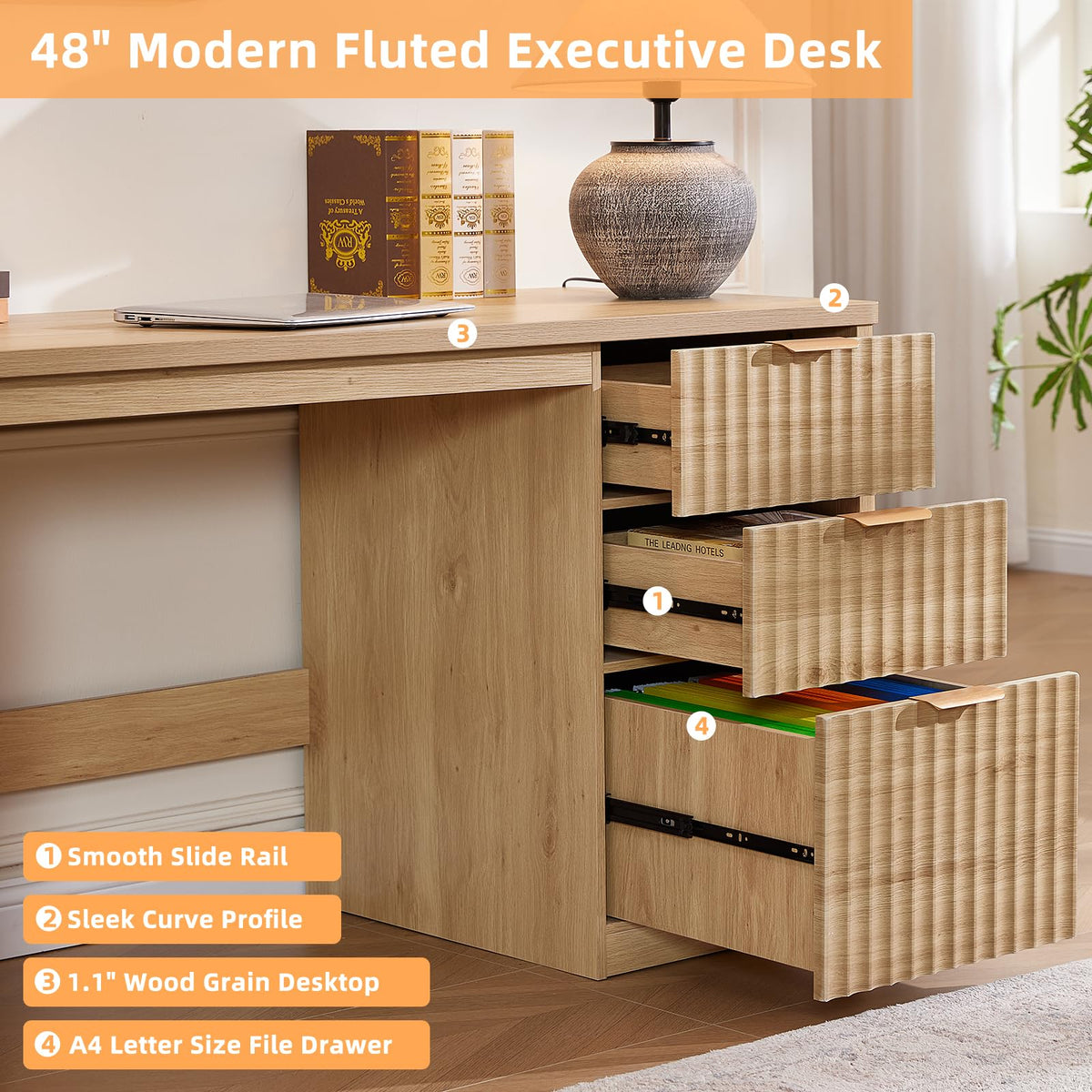 Office Desk with 3 Drawers I674043