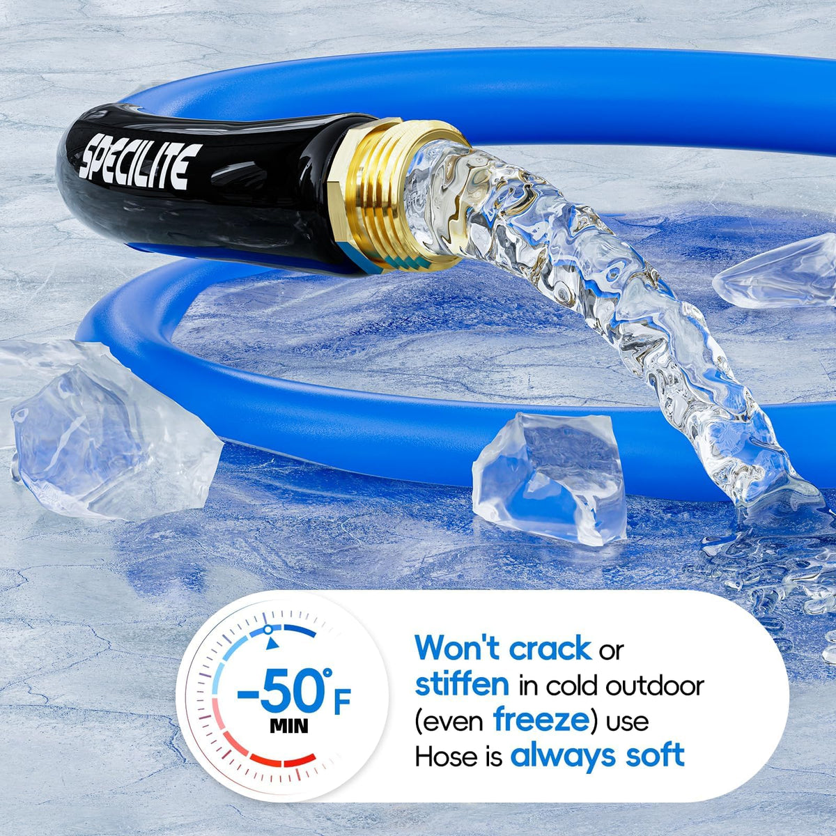 Hot/Cold Garden Water Hose 50 ft x 3/4" Blue R60611