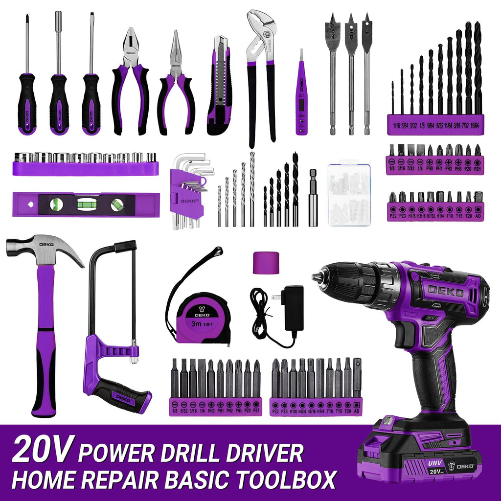 20V Cordless Power Drill Tool Kit Set with Battery Q42487