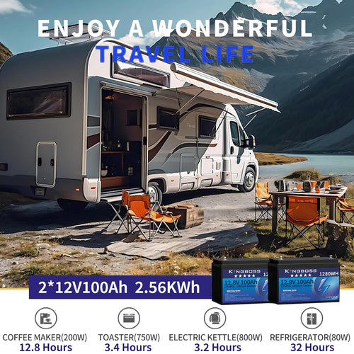 12V 100Ah LiFePO4 Lithium Battery with 100A Smart BMS H938038