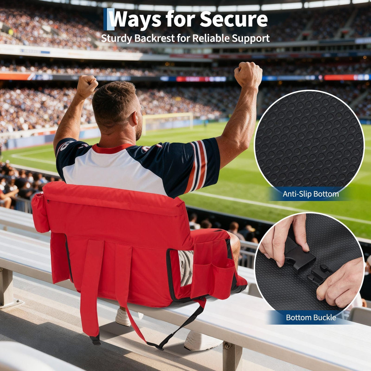 2 PCS Portable Folding Stadium Bleacher Chair L736065