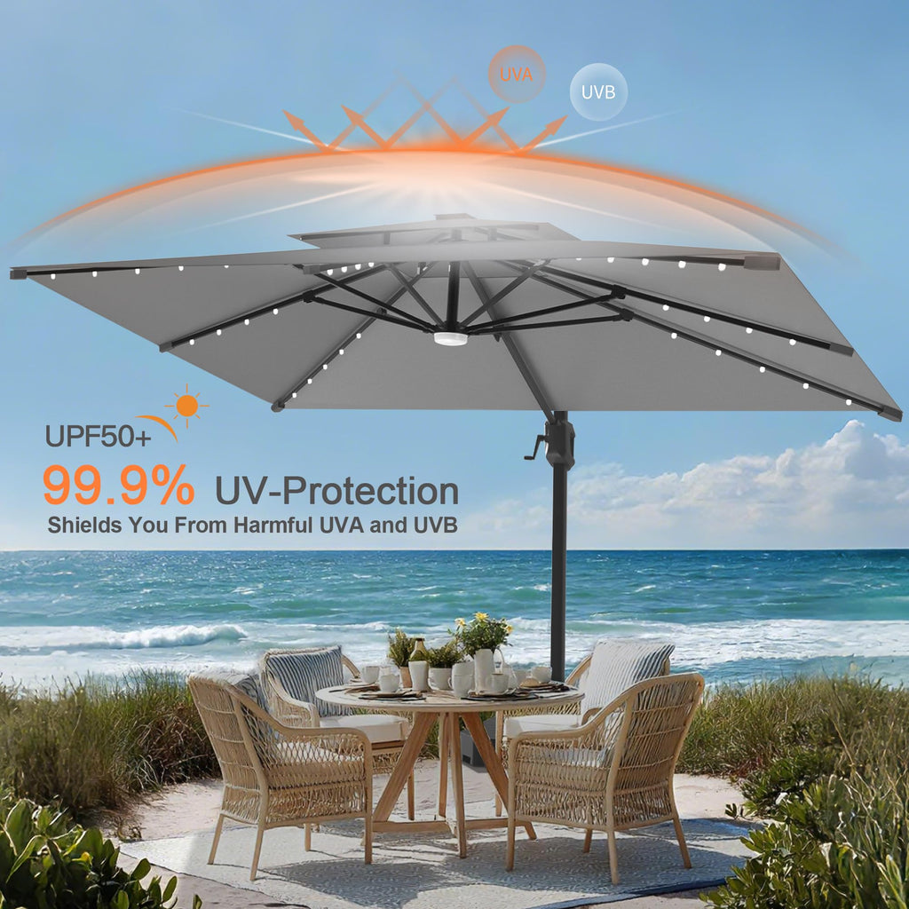 10' X 10' Cantilever Umbrella with LED Lights E45521
