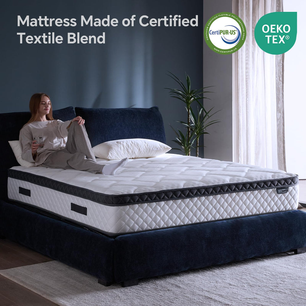 10 Inch Twin Hybrid Mattress in a Box with Pocket Spring & Memory Foam N76249