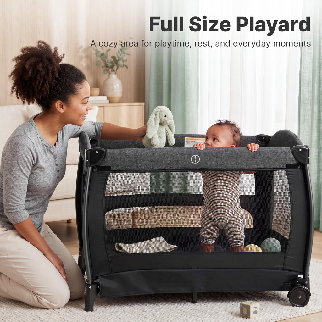 4-in-1 Pack and Play with Bassinet, Diaper Changer, Playpen P82965