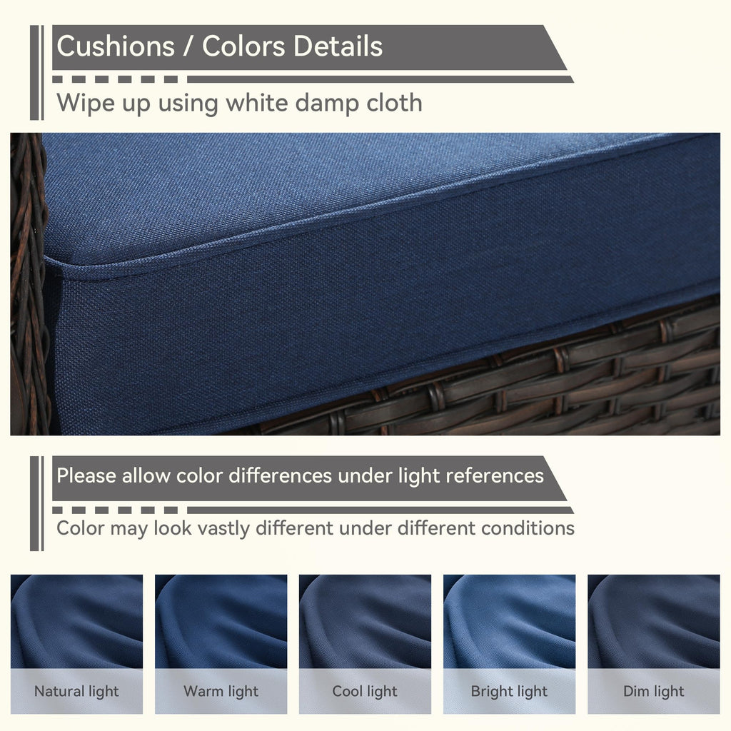 3-Seater Wicker Sofa with Removable Cushions I746604