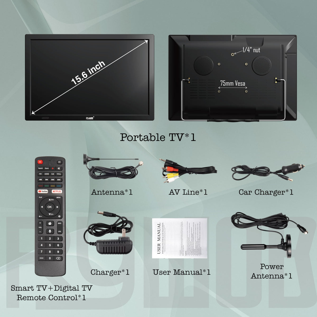 15.6" Rechargeable Battery TV I250