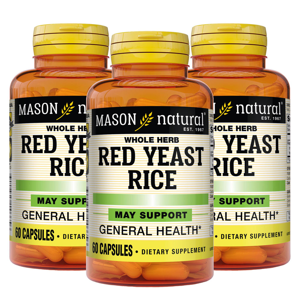 Red Yeast Rice Herbal Supplement 60 Capsules Pack of 3 J6682