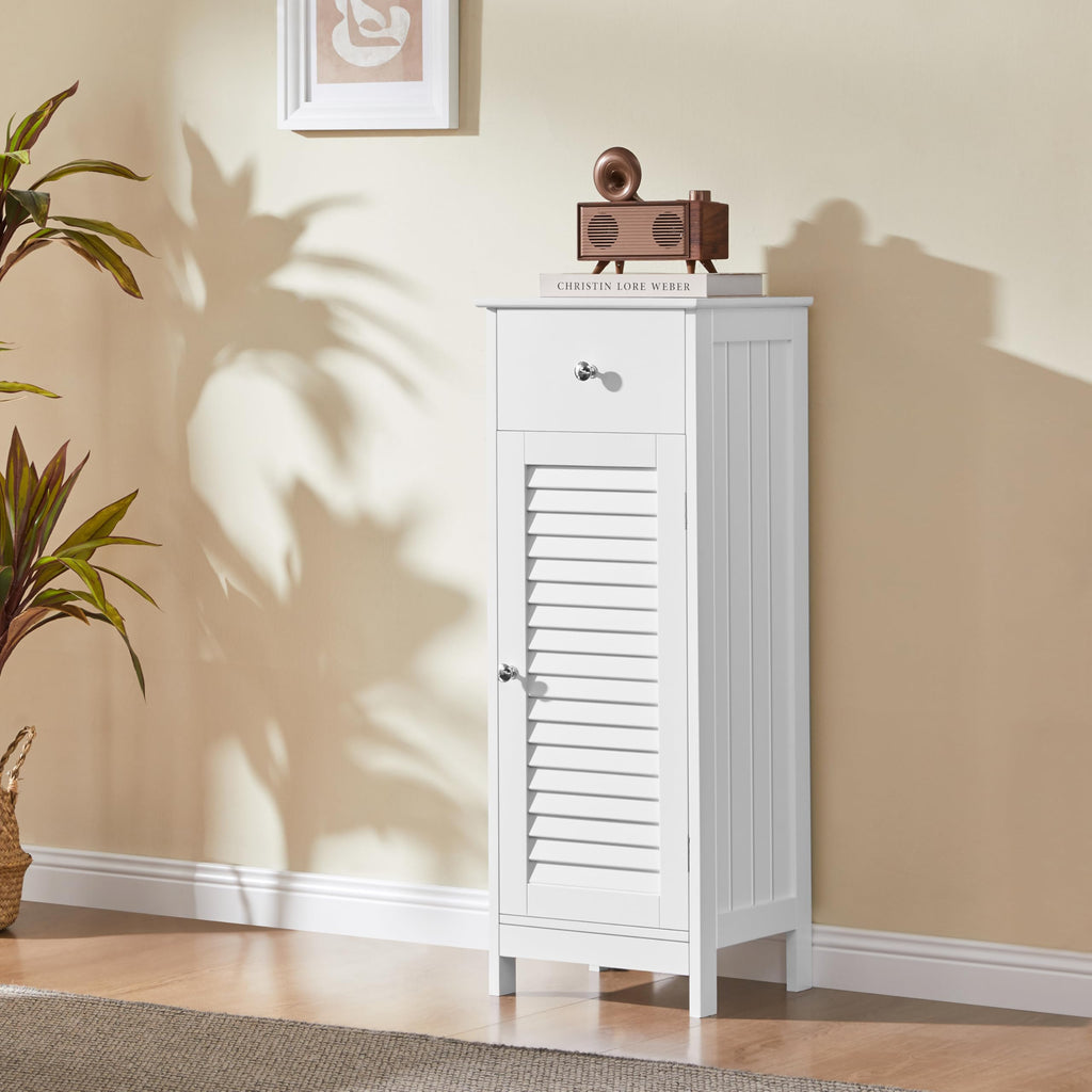 White Bathroom Storage Cabinet with Drawer U264