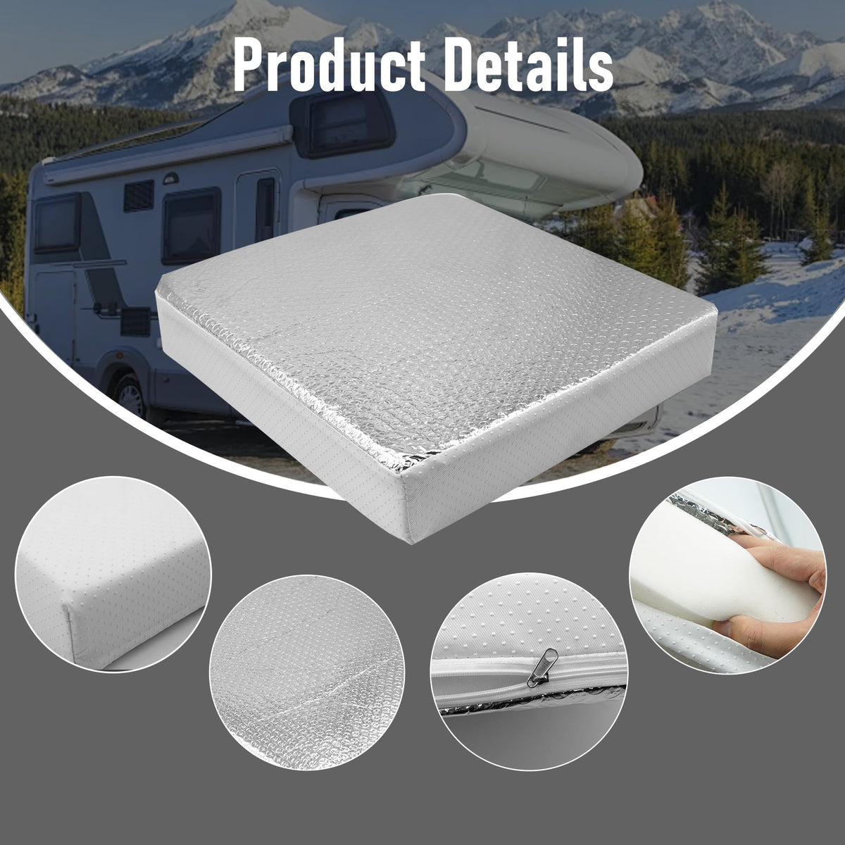 14″x14″x3″ RV Vent Insulator with Reflective Surface O21510
