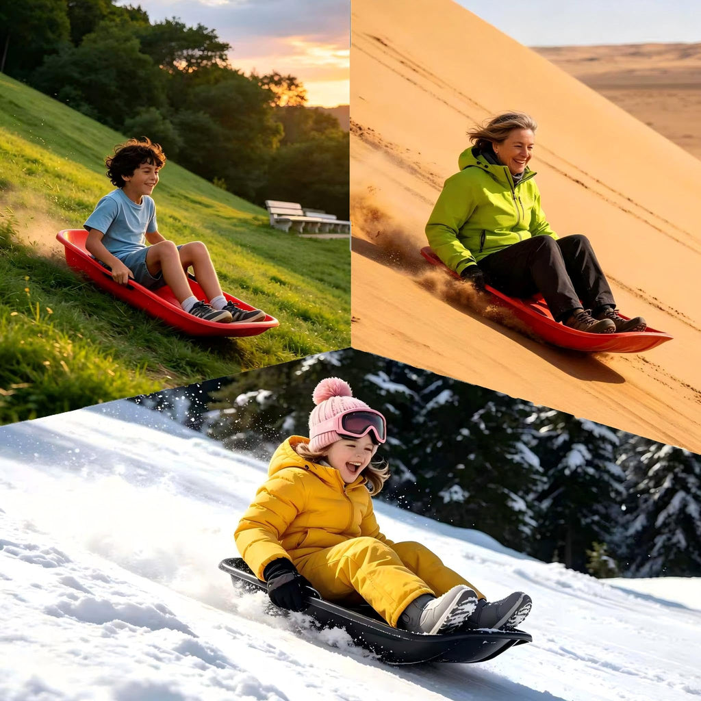 Plastic Snow Sleds with Pull Rope and Handles J6127