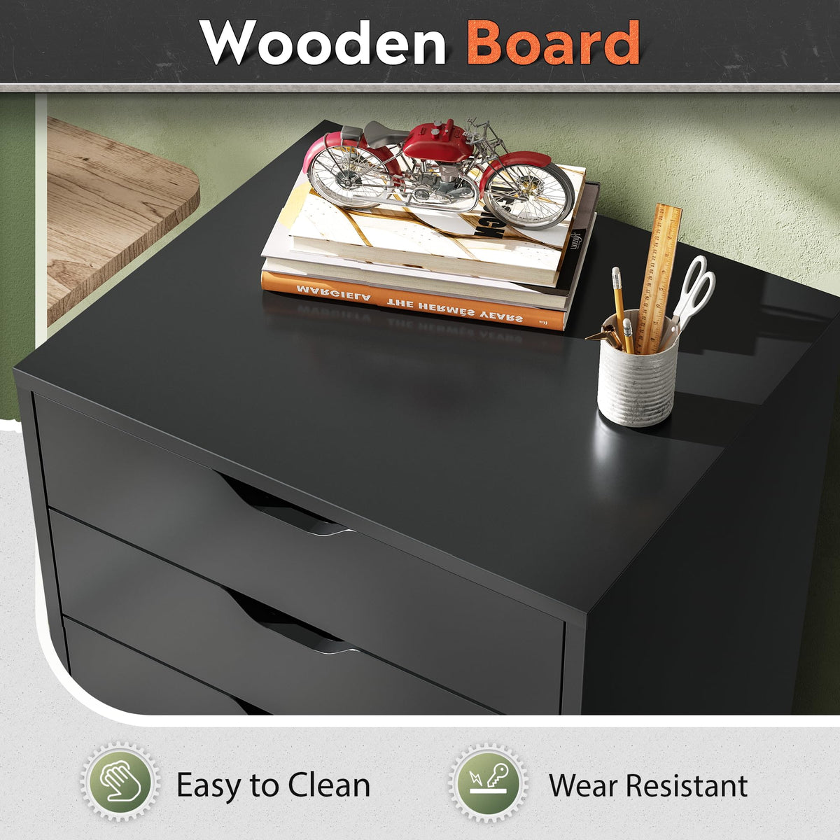 5 Drawer Black Filing Cabinet L86761