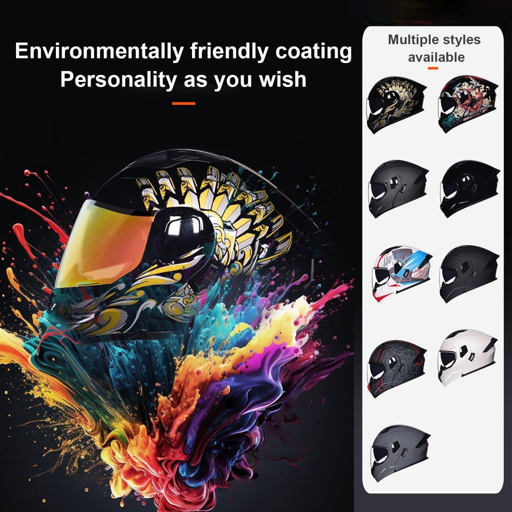 Modular Bluetooth Motorcycle Helmet DOT Approved Dual Visor Flip up H3491