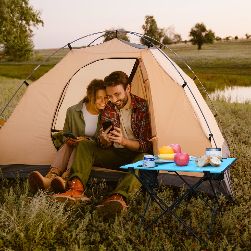 Folding Camping Table with 2 Cup Holders Y310865