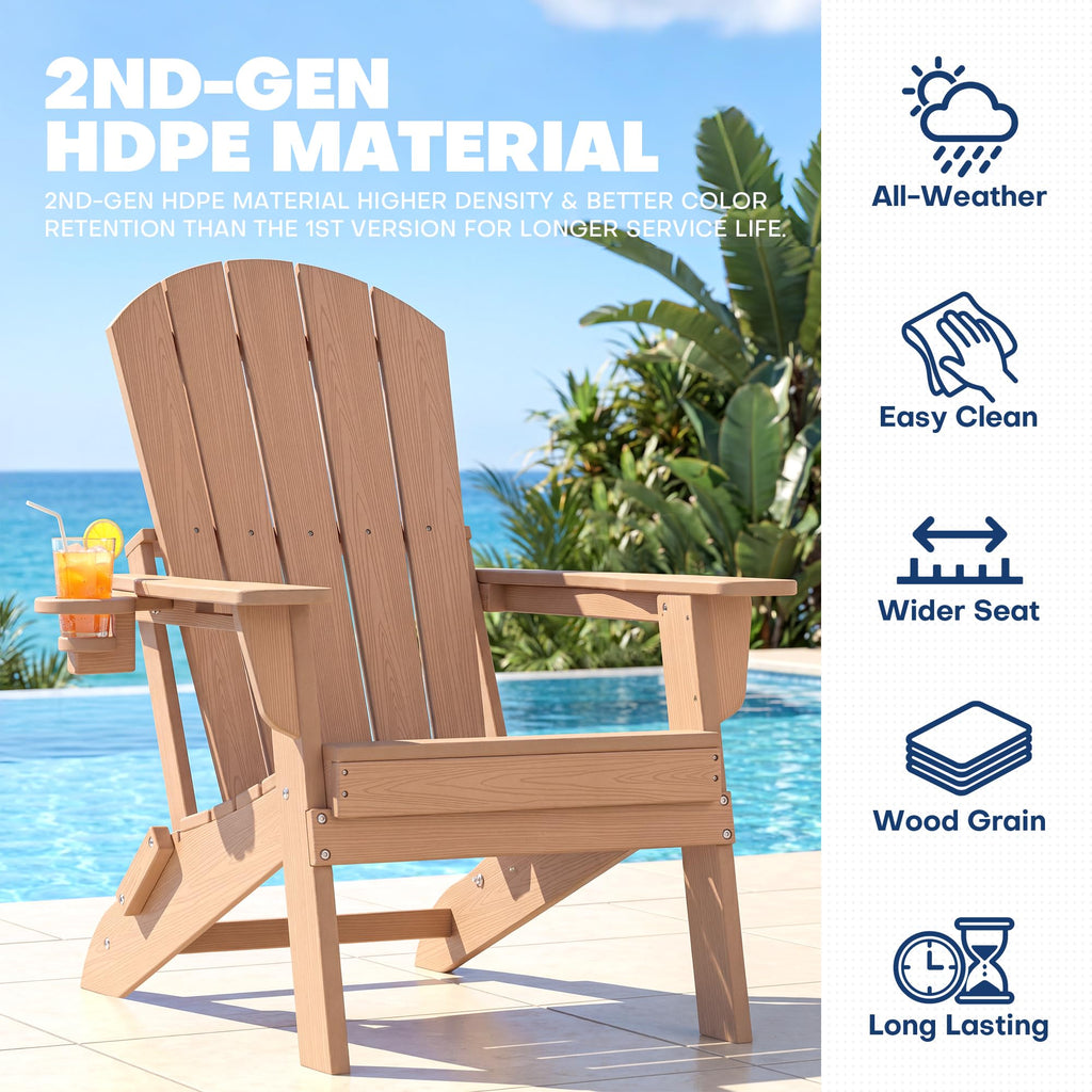 Adirondack Chair Set of 2 with Cup Holders & Table L2422