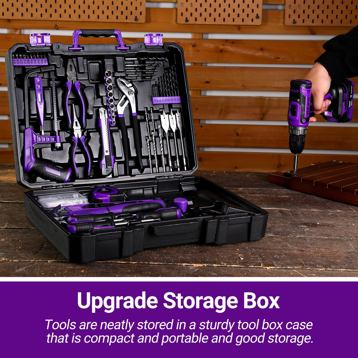 20V Cordless Power Drill Tool Kit Set with Battery Q42487