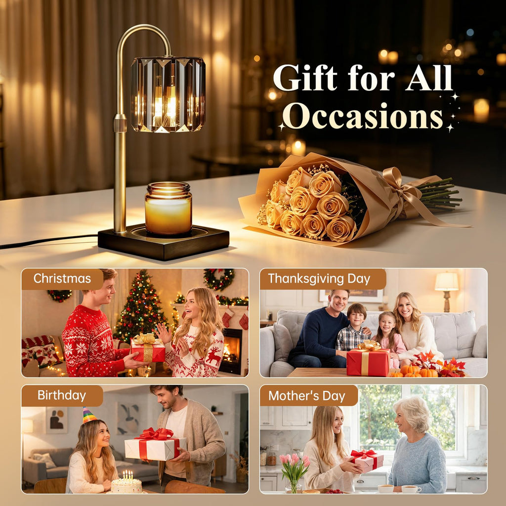 Black Dimmable Candle Warmer Lamp with Timer F5914