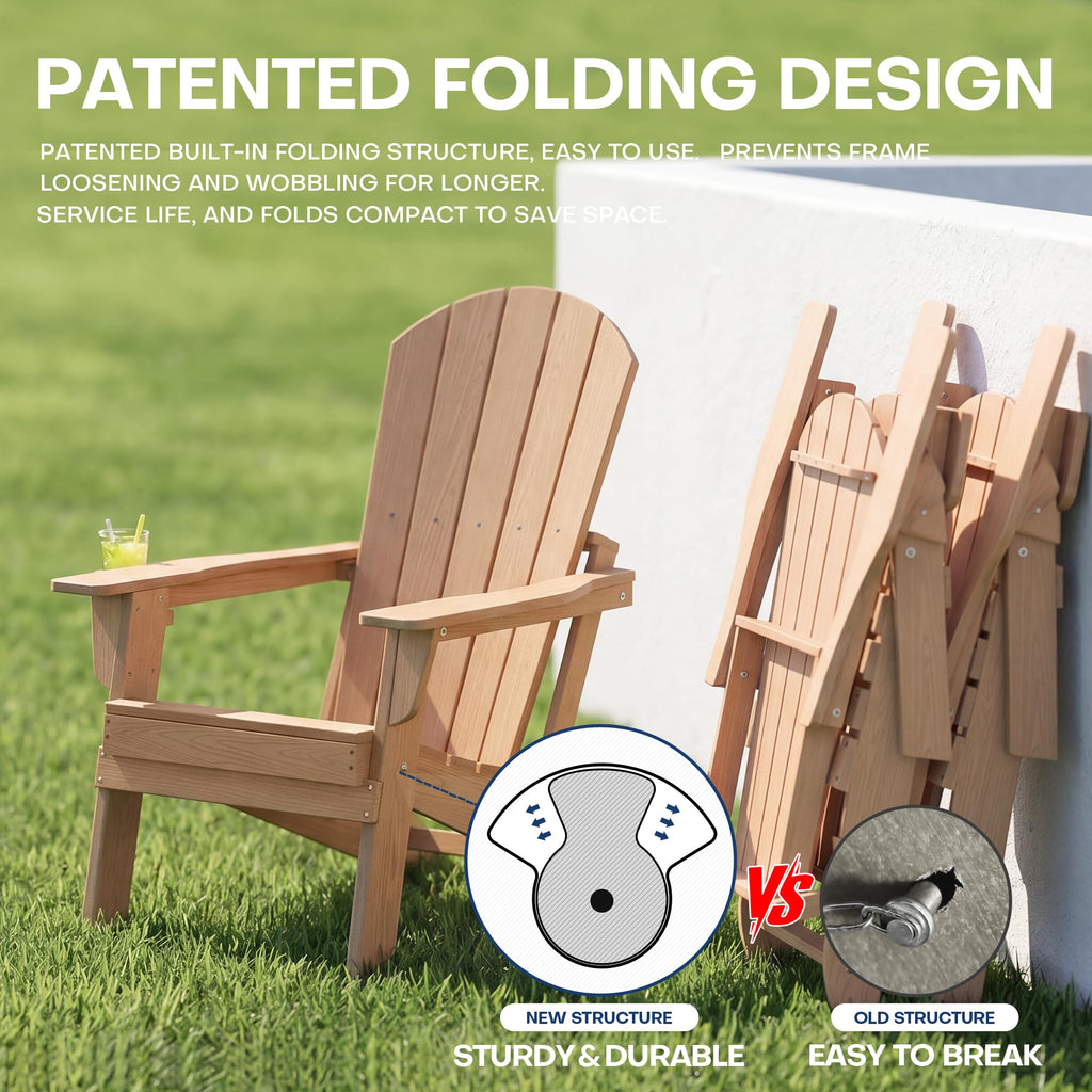 Adirondack Chair Set of 2 with Cup Holders & Table L2422