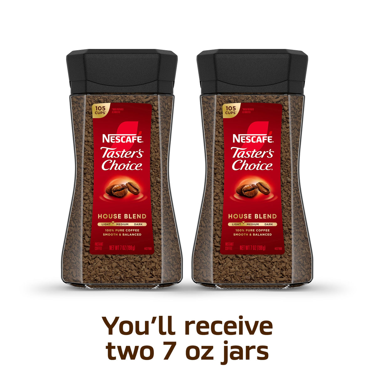 Instant Coffee Light Medium Roast 2 Jars 7 Oz Each U925